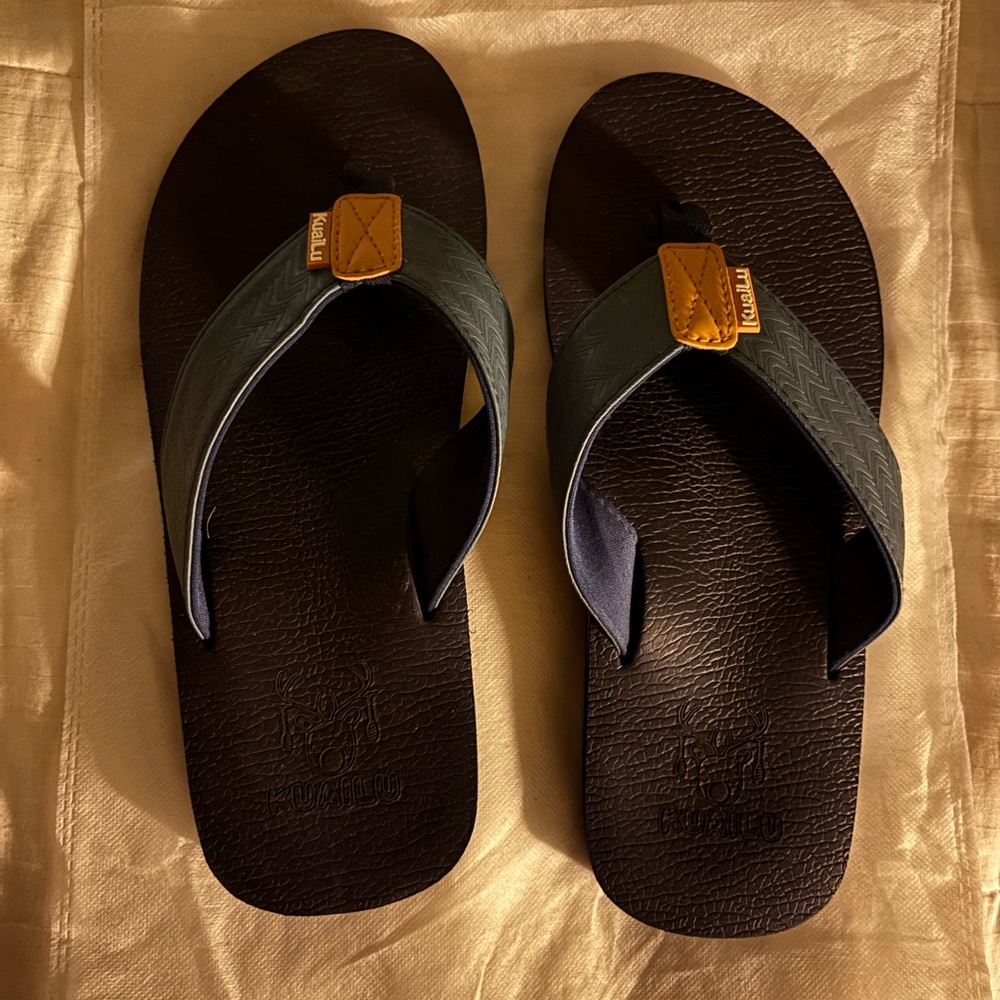 Men’s Dark Blue Flip-Flops Kuailu